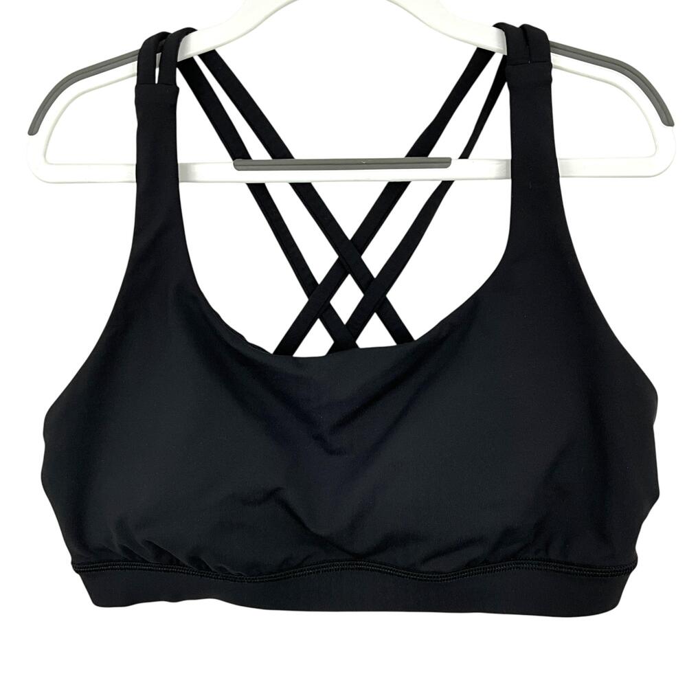 Lululemon Energy Bra Medium Support B–D Cups Black Womens 8 Training Yoga